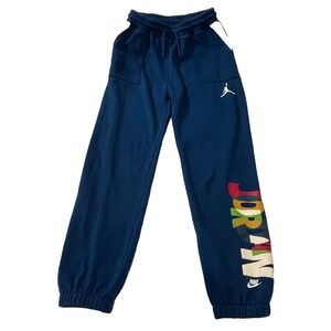 Nike Air Jordan Sweatpants Drawstring Unisex Youth Blue XL, Womens S + FREE HAT!